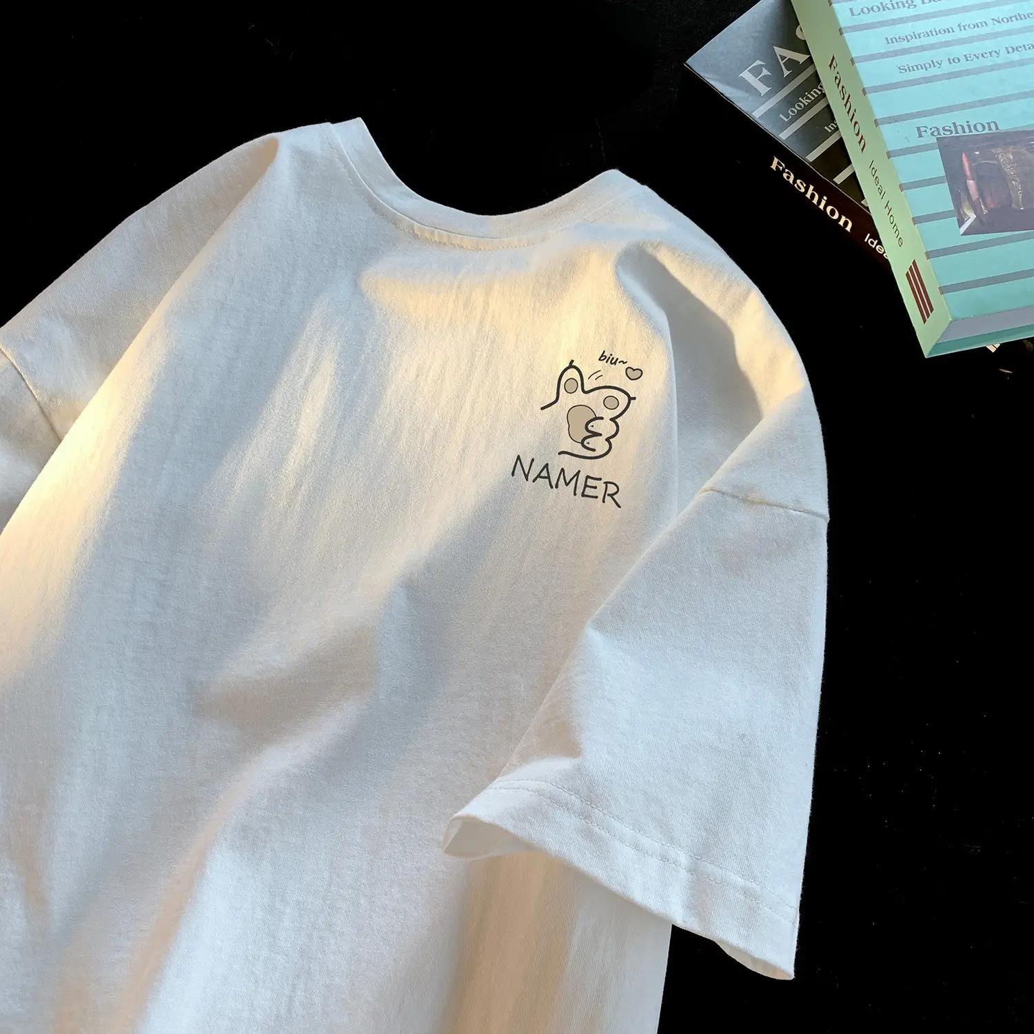Cartoon Half Sleeve Hong Kong Style Chic Boys T-shirt