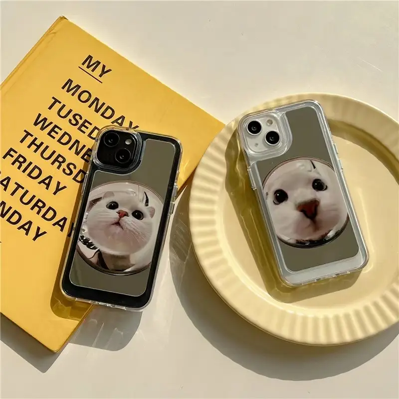 Funny And Cute Pet Dog Dogcat Mirror Phone Case