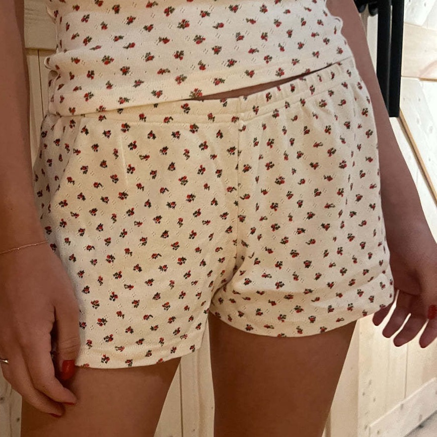 Women's European And American Original Single Strap Top Shorts Printing Suit