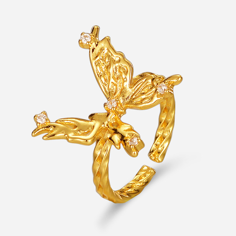Inlaid Butterfly Fashion Personalized Ring Female