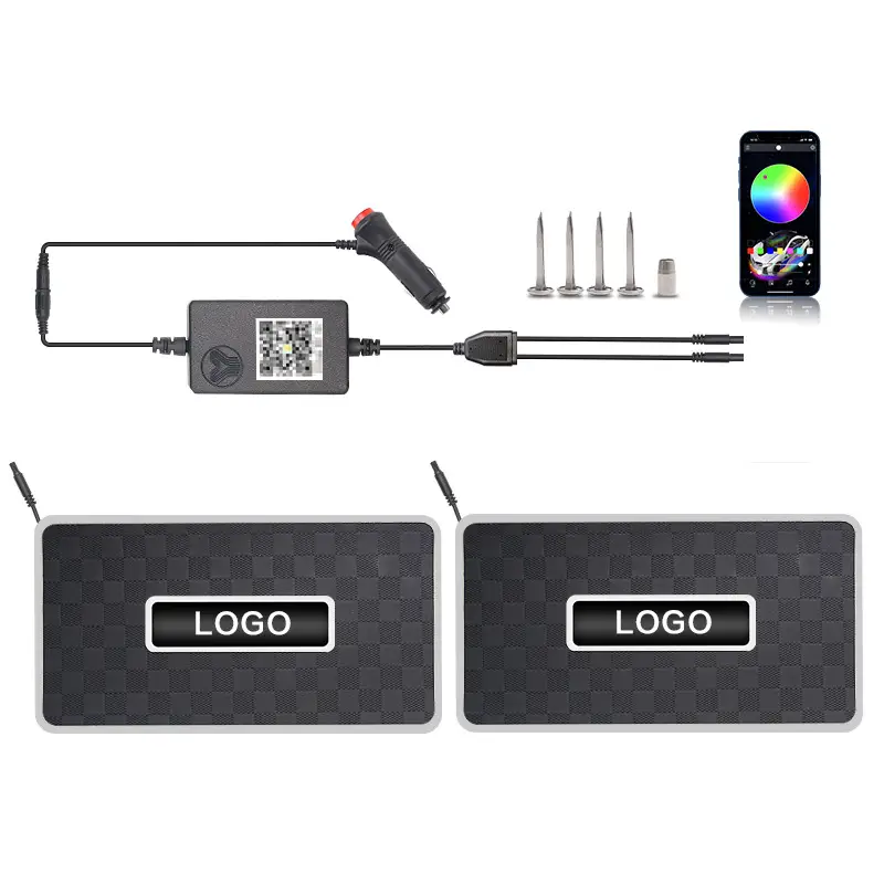 Car Foot Mat Ambience Light Led Car Decorative Light Bluetooth RGB Foot Sound Control Rhythm Lamp