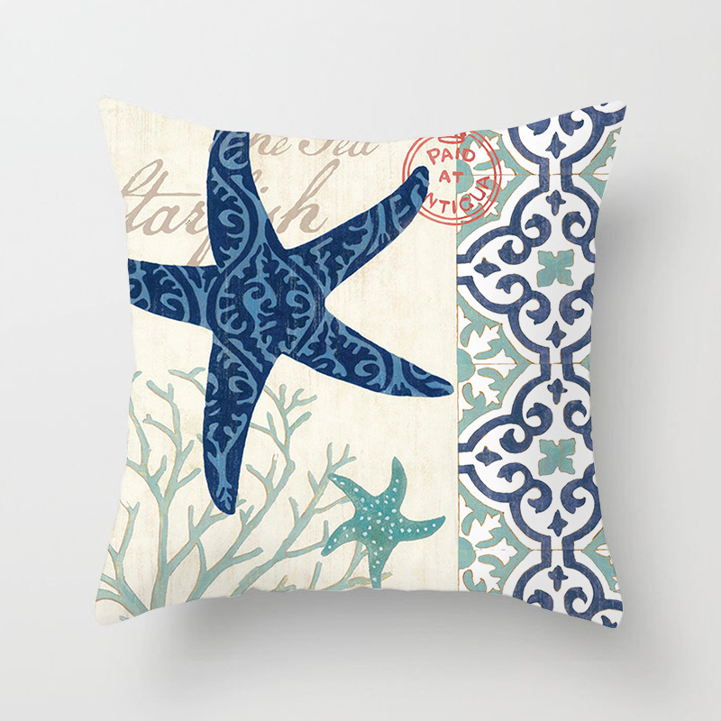Retro Mediterranean Ocean Digital Print Pillowcase 3