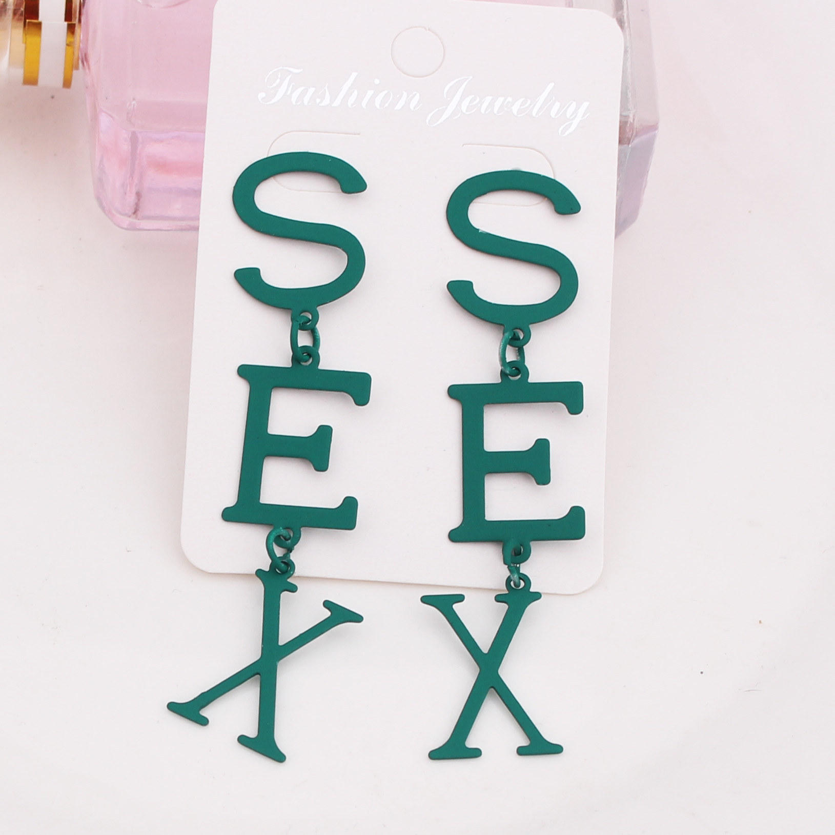 Alphabet Letter Temperament Long Elegant Slimming Cold Style Geometric Earrings