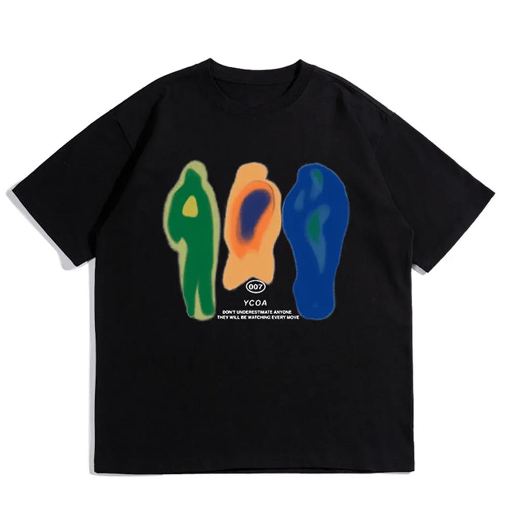 Women Y2k T-shirt Short Sleeve Korean Fashion Harajuku Stree - Black