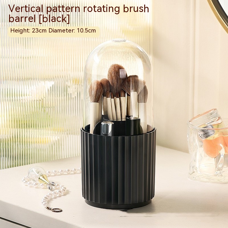 Desktop Dustproof Multifunctional Rotating Cosmetic Brush Storage Bucket