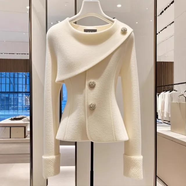 Classic Style White Coat Autumn High grade Top White - Shop at LoveMi
