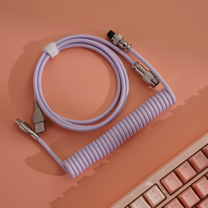 Aviation Connector Cable, Type-C Braided 8K Data Cable