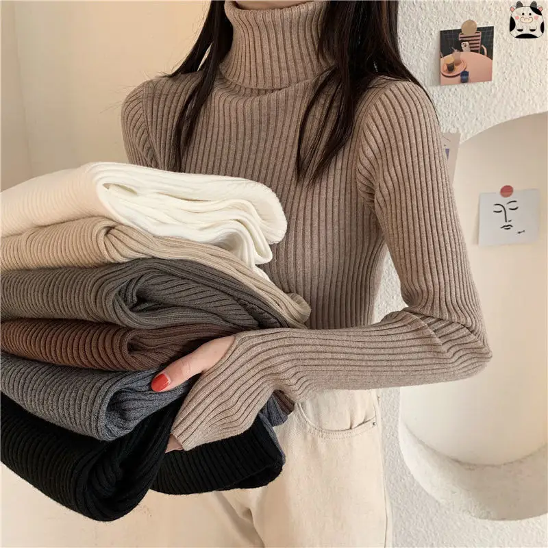 Women's Fashion Turtleneck Slim-Fit Knitted Sweater