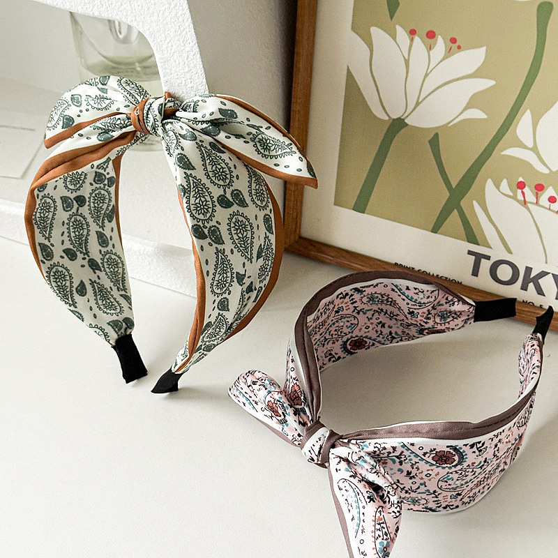 Paisley Fabric Satin Wide Version Hair Band