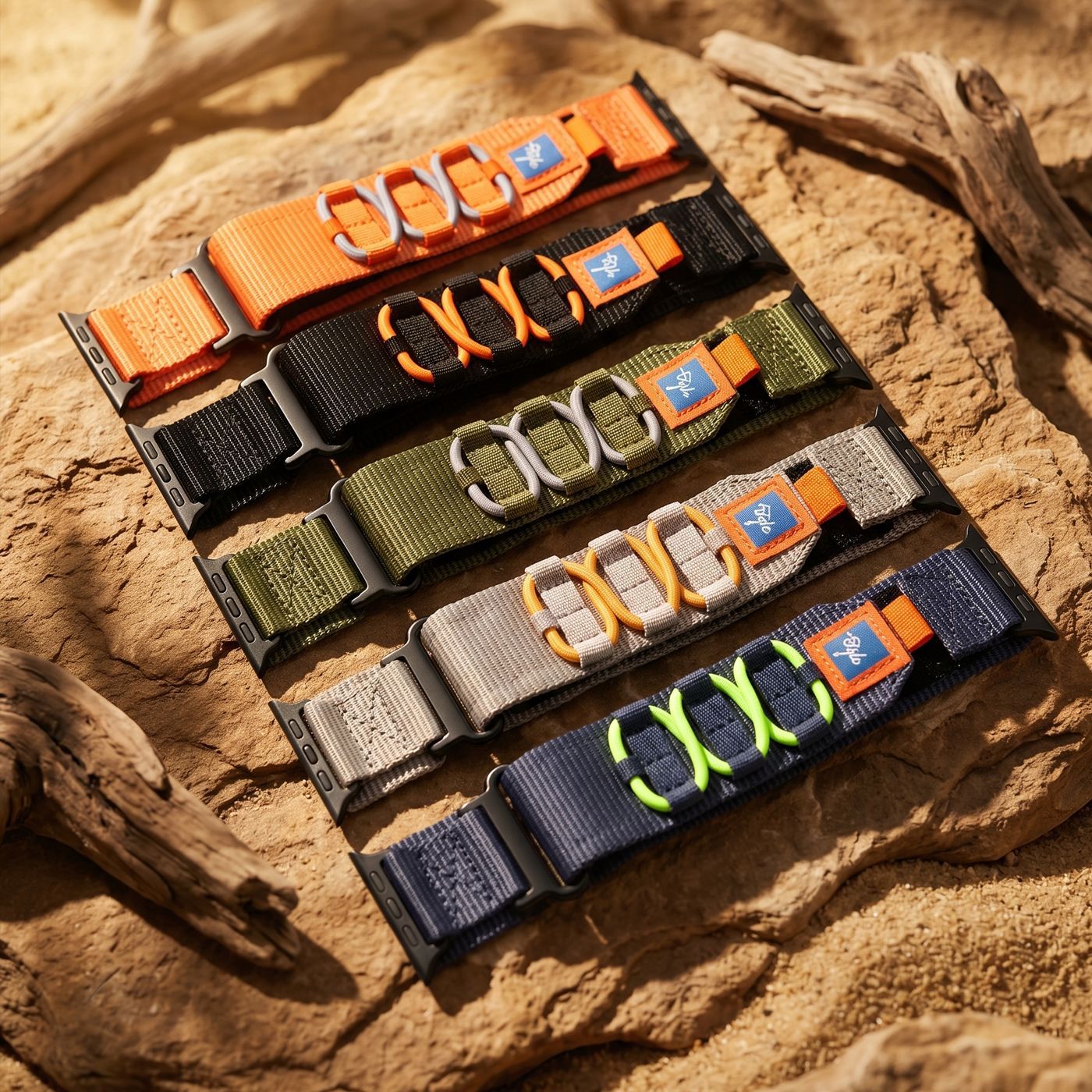 Loop Nylon Braided Strap, Rail-style, Adjustable Watch Band
