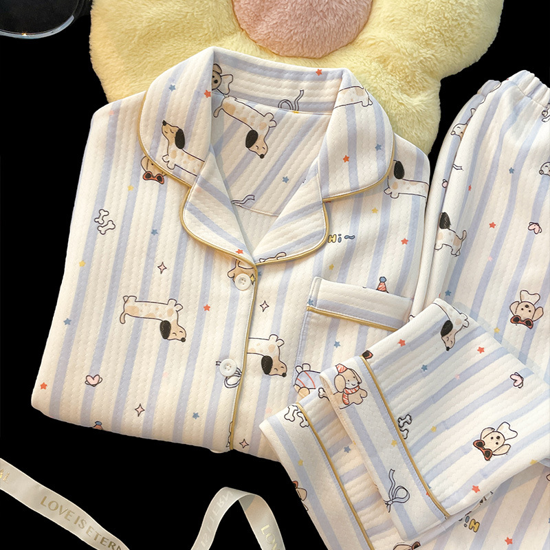 Cartoon Sausage Dog Striped Home Wear