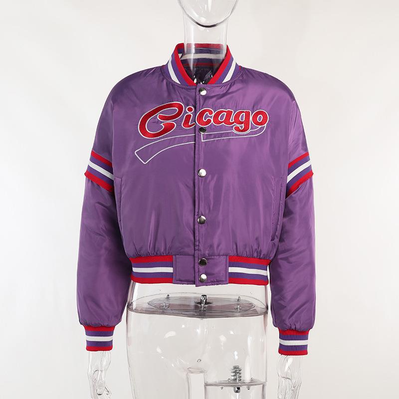 Title 9, Damen Baseball Jacke mit Stickerei und Farbkont...