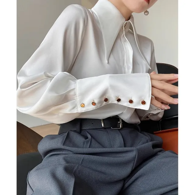 Niche Design Premium Pointed Collar Top White - Shop at LoveMi