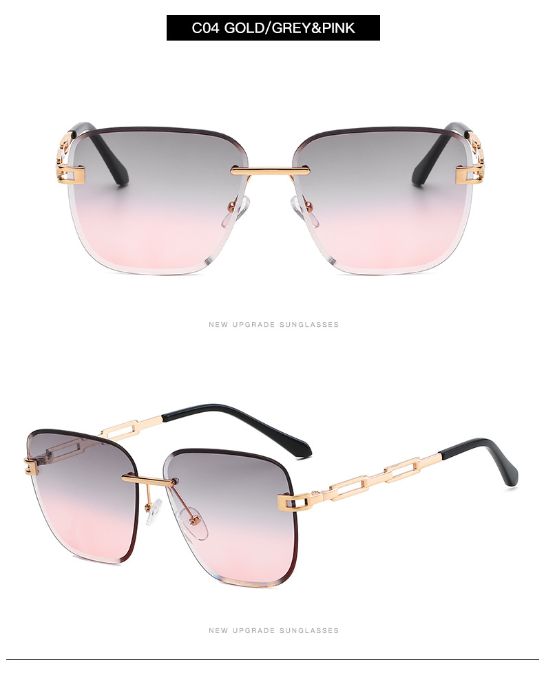 Fashion Frameless Trimming Square Sunglasses - Image 7