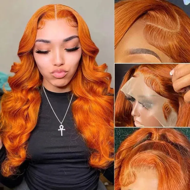 Front Wig Headband Lace Short Curly Hair Orange - Shop at LoveMi