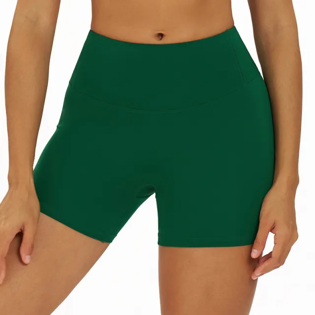 Women's High Waist Hip Lift Sports Shorts Christmas Green - Shop at LoveMi