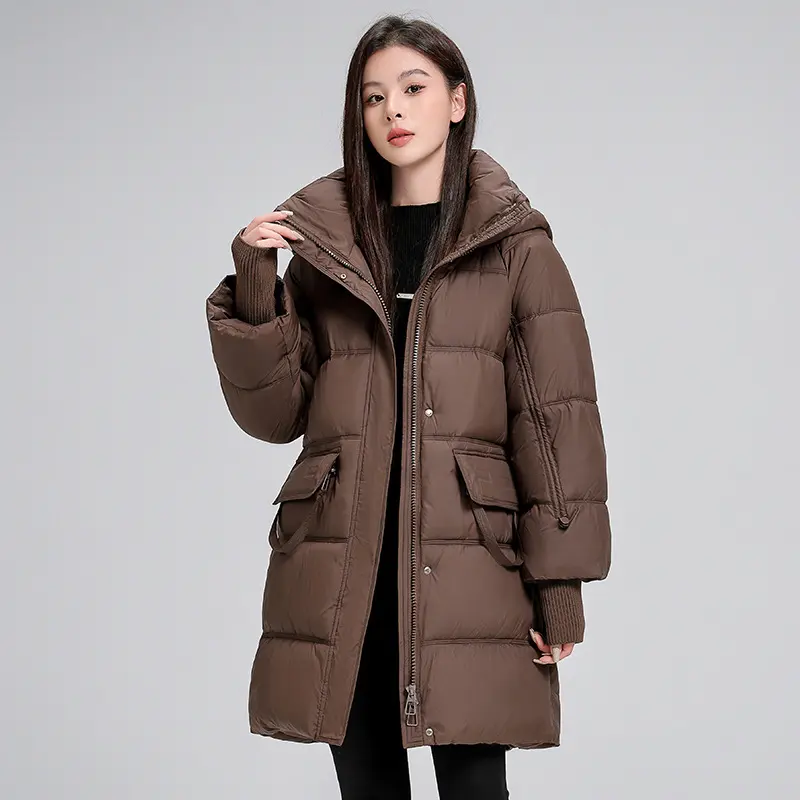 Mid-length Cotton Clothing Slimming Thickened Windproof and Warm