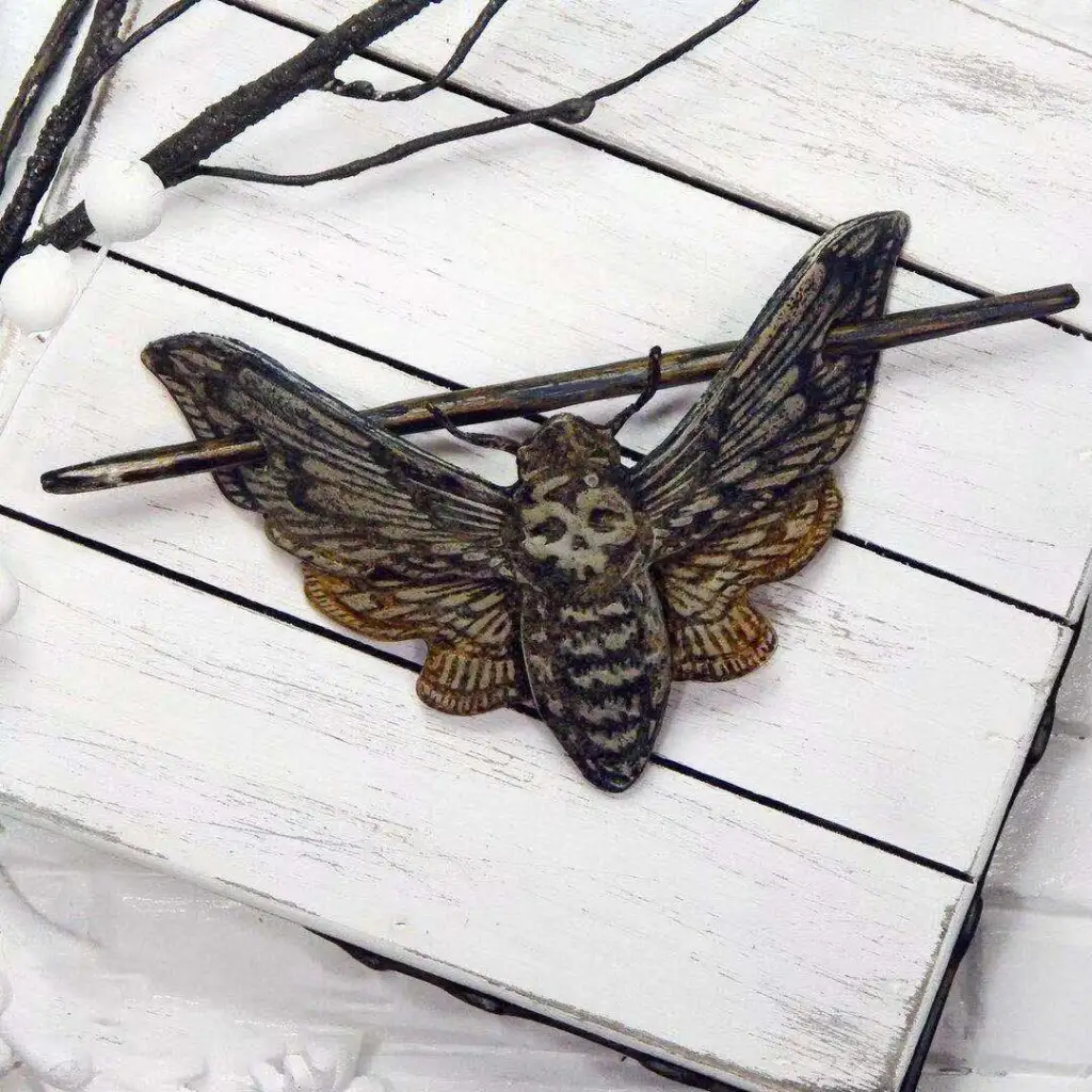 Women's Vintage Copper Skull Headband Handmade Jewellery - Moth