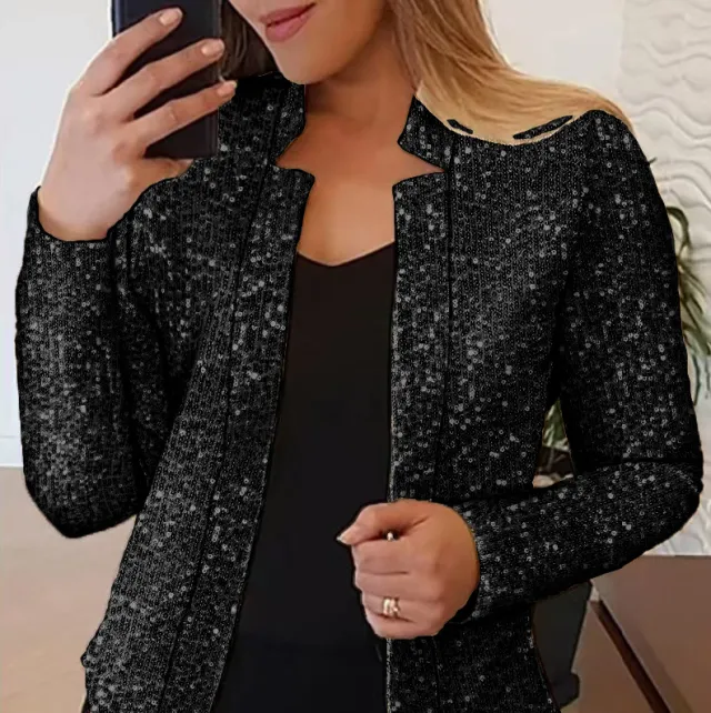 Women's Gold Color blocking Sequin Short Chic Black - Shop at LoveMi