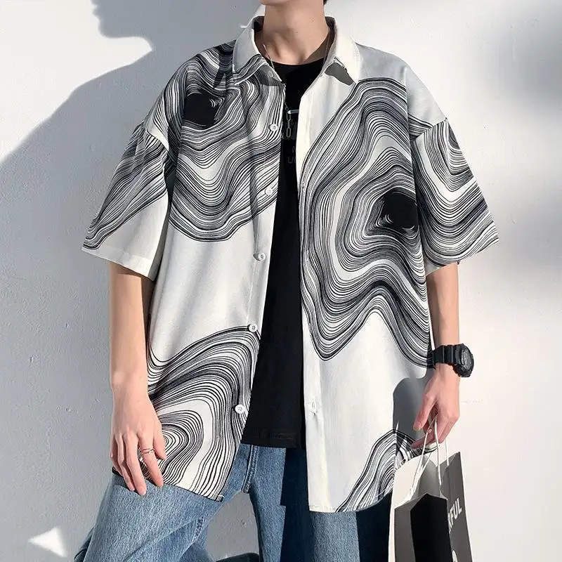Summer Menswear Shirt Hong Kong Style Fashionable Temperament Short
