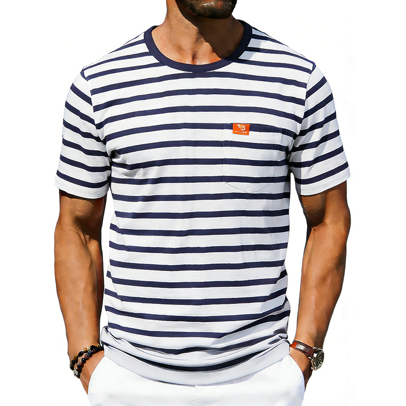 Men's Loose-fit Retro Simple Casual Crew-neck Short-sleeve T-shirt