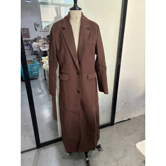 Korean Style Elegant Suit Collar Woolen Overcoat Coat Coffee Color - Shop at LoveMi