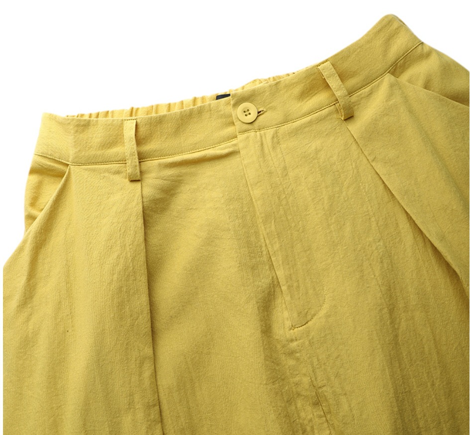 Women's High-Waist Flared Maxi Skirt in Yellow – solid color flared long skirt with pockets