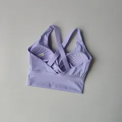 One-piece Sports Underwear Breast Holding High-strength Professional Shockproof - Violet - View 1