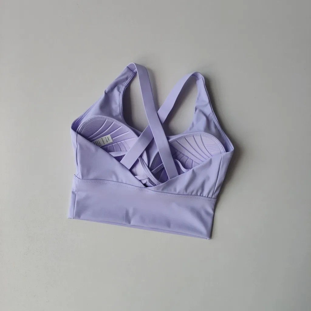 One-piece Sports Underwear Breast Holding High-strength Professional Shockproof - Violet