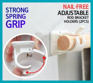 Nail-free Adjustable Rod Bracket Holders