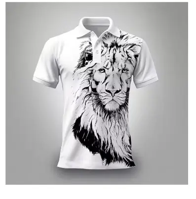 Summer Lion Printing Business Casual T-shirt
