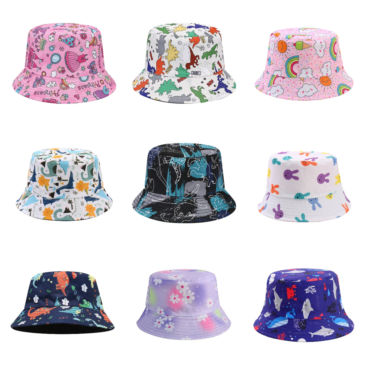 Cross-border Childrens Cartoon Animal Double-Sided Hat