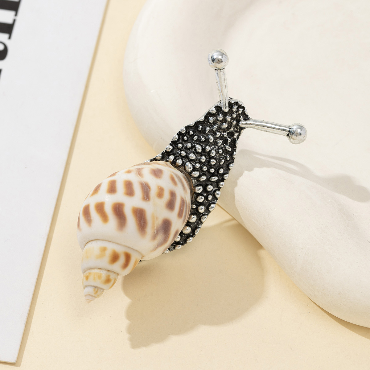 Shell Snail-Shaped Brooch