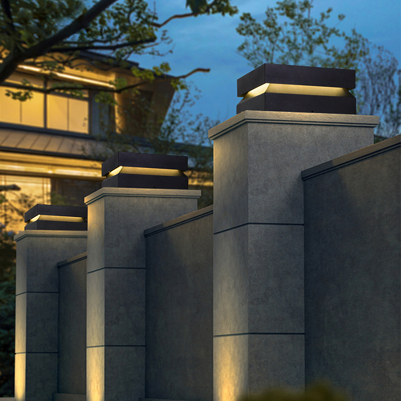 Outdoor Courtyard Waterproof Solar Minimalist Post Light — foto 6