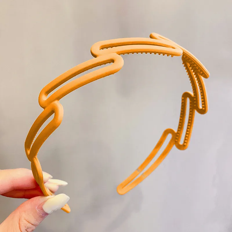 Summer Toothed Non-slip Hair Fixer Simple Headband - Ring Type Turmeric