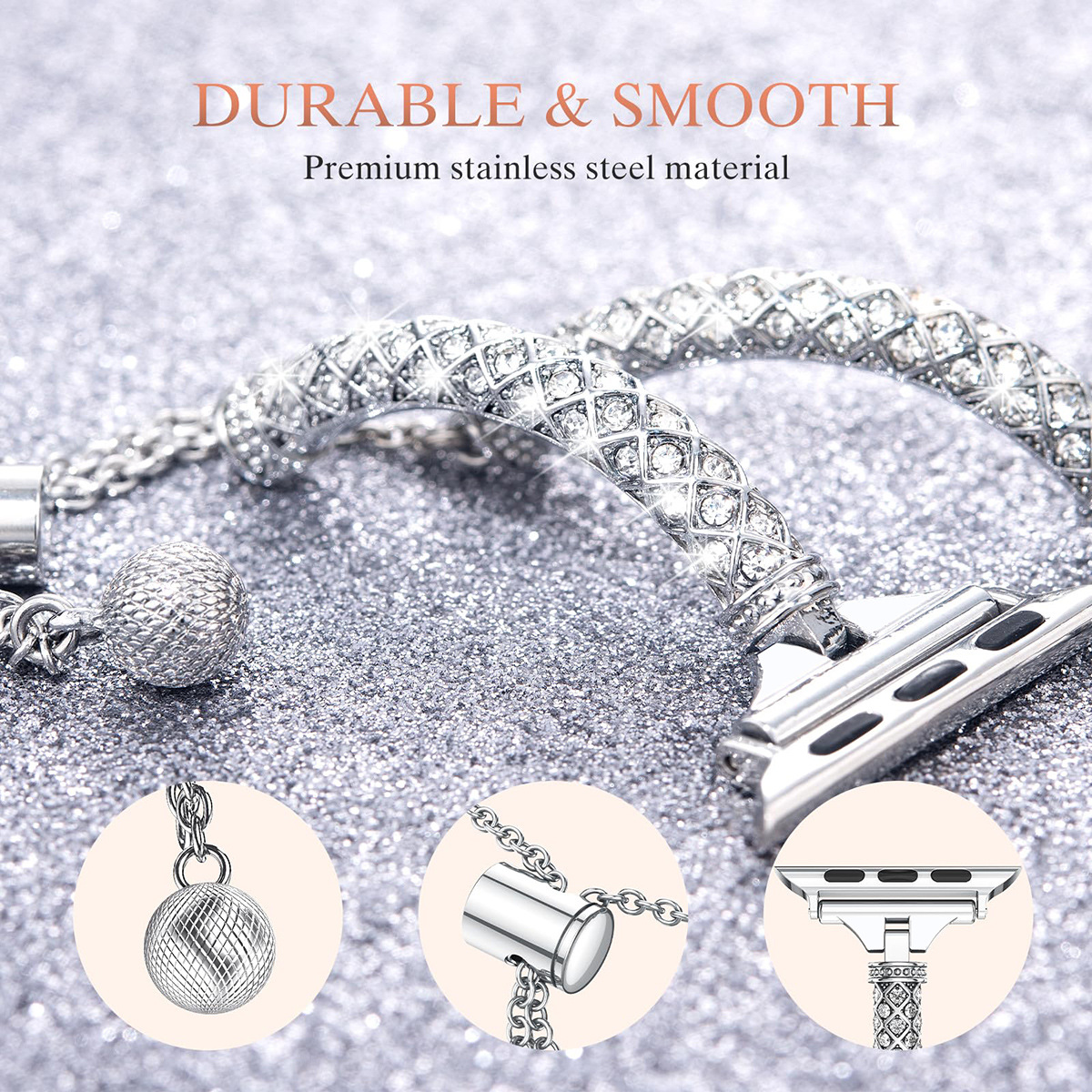 Title 14, Womens Creative Versatile Diamond Studded Meta...