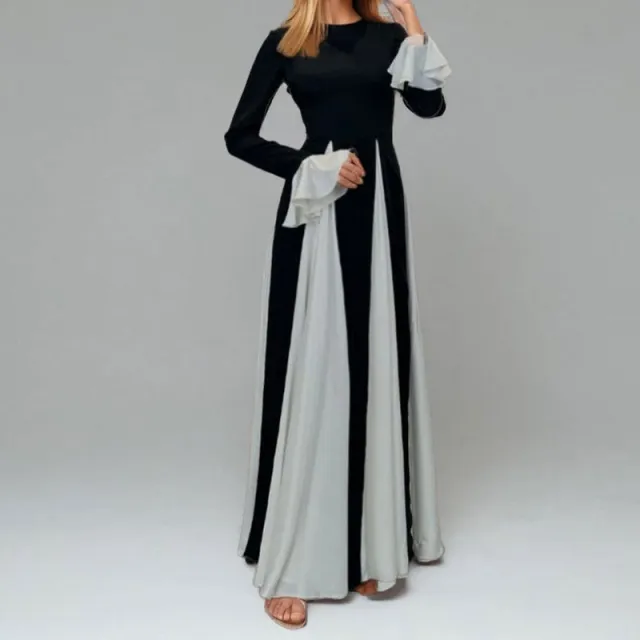 Sling Contrast Color Loose Big Hem Holiday Waist Dress 29078 Picture Color 2Xl - Shop at LoveMi
