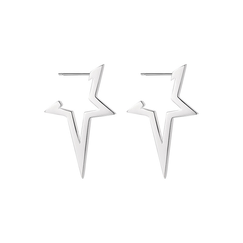Fashion New Trend Unisex Style Silver Pin Earrings