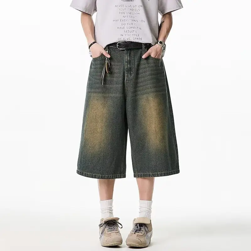 Stylish And Versatile American-style Straight-leg Capri Pants