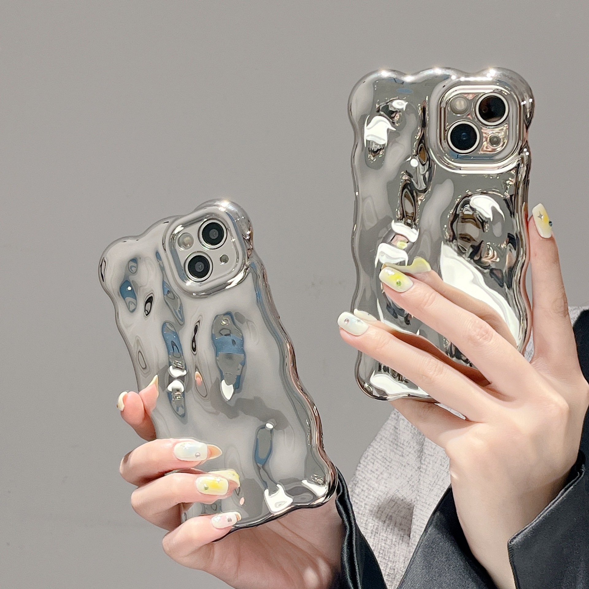 Electroplating Bubble Fashion Solid Color Phone Case - Image 4