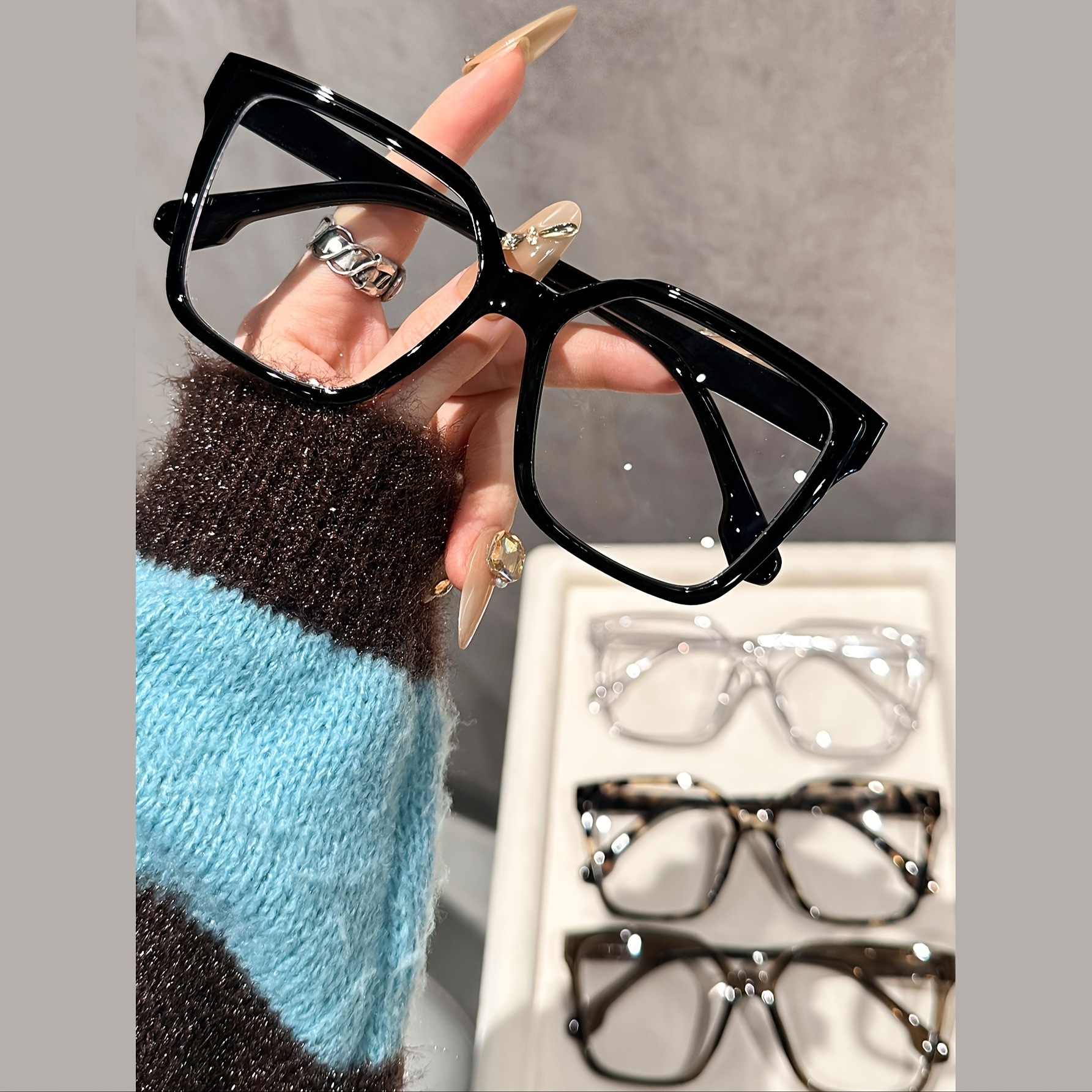 New Cross-border Korean-style Trendy Square-frame Glasses