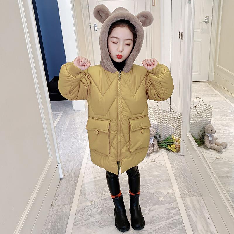 New Medium And Large Children's Down Cotton-padded Clothes Mid-length Fashionable Jacket
