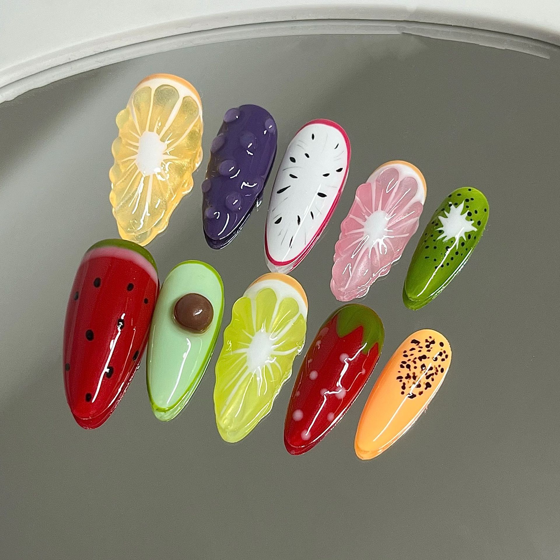 Cute Cartoon Removable Nail Stickers Featuring Lemons