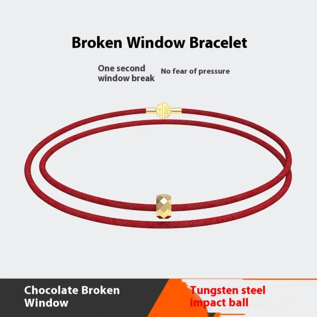 Elastic Contraction Rope Broken Window Cullet Tungsten Steel Bracelet Gold - Shop at LoveMi