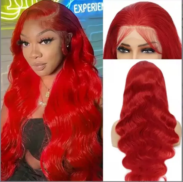 Piano Color Wig Front Lace Big Wave Curly Wig Red - Shop at LoveMi
