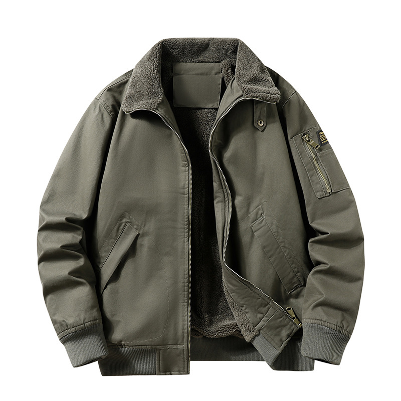 Stylish Winter Fleece-lined Aviator Jacket
