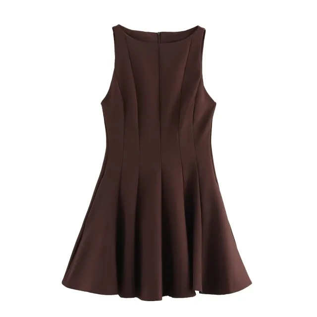 Fashionable Sexy And Elegant Sleeveless Maxi Dress Brown - Shop at LoveMi