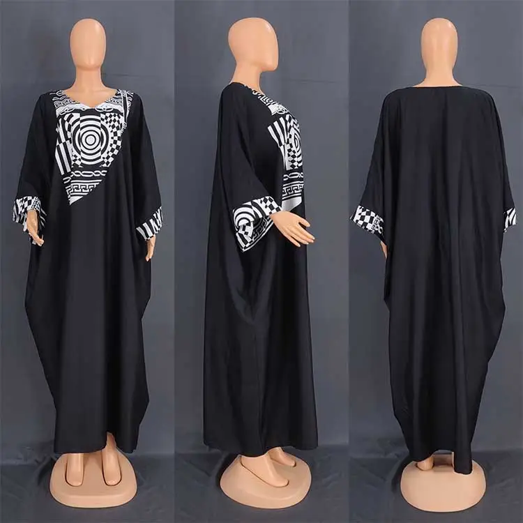 Women's Middle East Plus Size Robe Printed Loose Maxi Dress