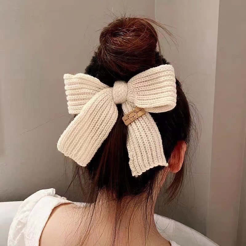 Title 3, New Autumn And Winter Wool Bow Plush Hair Ring