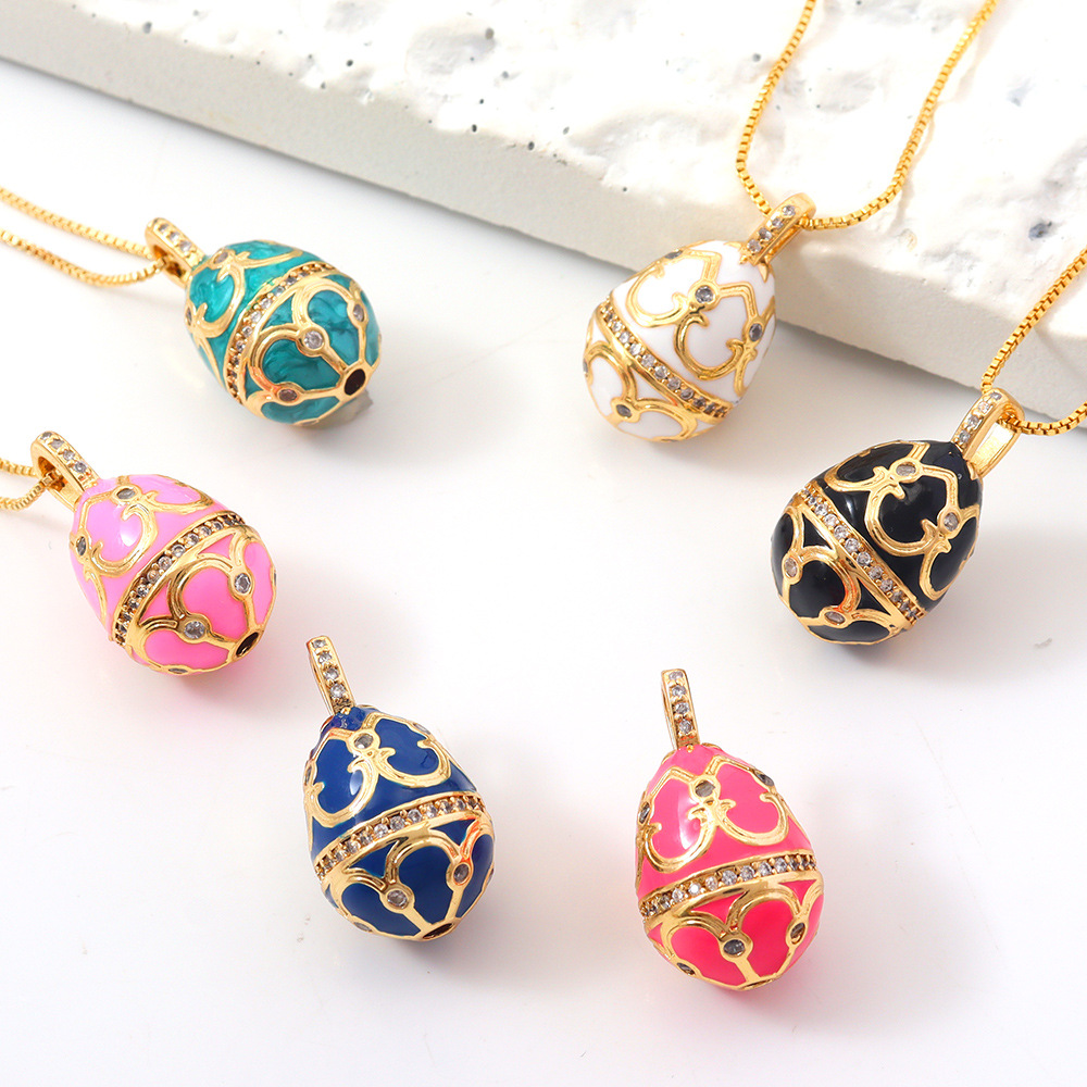 Enamel Drum Vase Design Clavicle Chain Tide